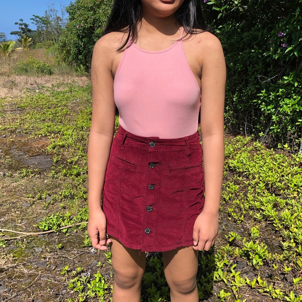 Pink Fitted Halter Top